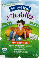 Stonyfield Organic YoToddler Whole Milk Yogurt Cups Apple Sweet Potato - 6 CT
