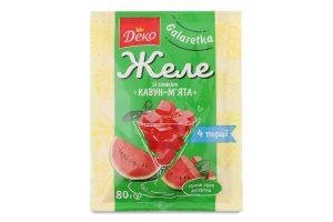 Суміш десертна Желе з смаком Кавун-м'ята 80г Деко