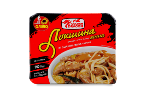 Локшина швидкого приготування яєчна з смаком яловичини негостра 90г Голден Драгон