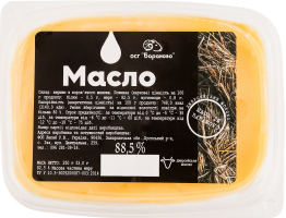 Масло сливочное 88.5% коровье Бараново п/у 250г