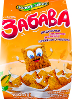 Подушечки крупяные неглазированные с начинкой со вкусом топленого молока Вкусная забава Золоте Зерно м/у 100г