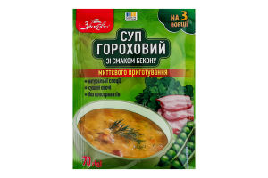 Суп гороховый мгновенного приготовления со вкусом бекона Злаково м/у 70г