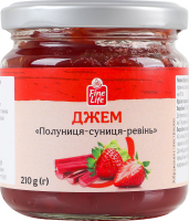 Джем стерилизованный Клубника-земляника-ревень Fine Life с/б 210г