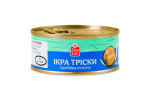 Икра трески пробойная соленая с добавлением масла Fine Life ж/б 80г