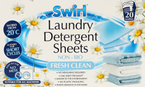 Листы стирального порошка универсальные Свежесть Swirl 20шт