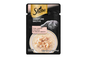 Sheba Signature Broths Cat Complement Tuna, Shrimp & Salmon in Creamy Broth