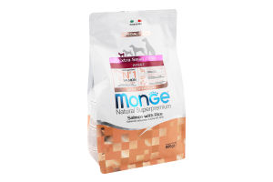 Корм сухой для взрослых собак крошечных пород с лососем и рисом Monoprotein Natural superpremium Monge м/у 0.8кг