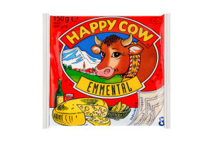 Сыр плавленый 35% ломтиками Эмменталь Happy Cow м/у 150г