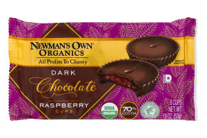 Newman's Own Organics Raspberry Cups Dark Chocolate - 6 CT
