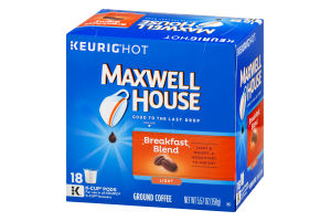 Maxwell House 100% Arabica Coffee Cafe Collection Breakfast Blend Mild Roast Single Serve Cups - 18 CT