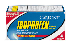 CareOne Ibuprofen Pain Reliever/Fever Reducer 200mg Softgels- 40 CT