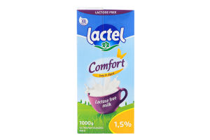 Молоко 1.5% безлактозне ультрапастеризоване Комфорт Lactel т/п 1000г