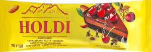 Мороженое 10% в молочном шоколаде с миндалем и хрустящим сахаром Тарта-вишня Holdi м/у 70г