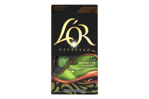 Кофе натуральный жареный молотый с ароматом лесного ореха в капсулах Hazelnut Espresso L’OR к/у 52г