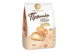 Пряники заварные глазированные с начинкой Со вкусом пломбира Dесняночка м/у 400г