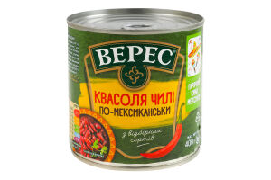 Квасоля чилі по-мексиканськи стерилізована Верес з/б 400г