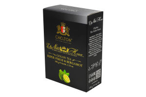 Чай черный цейлонский байховый листовой Super pekoe&Bergamot Благородный дом Chelton в/с к/у 100г