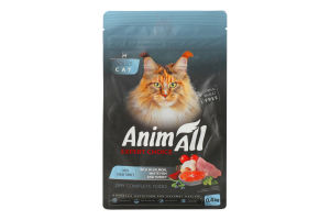 Корм д/котів з лососем білою рибою та свіжою індичкою сухий 400г AnimAll