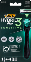 Бритвенная система 3-лезвийная Hybrid 3 Flex Sensitive Bic 1шт