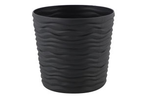 Горщик д/квітів Фьюжн 0,6л граніт з вставкою низький d12*11см арт115086 Алеана