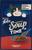 Корм консервований додатковий для дорослих котів з яловичиною Суп Felix д/п 48г
