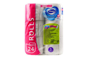 Бумага туалетная 3-х слойная Delicate care Deluxe Zewa 24шт
