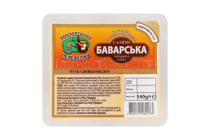 Ковбаса нарізка Салямі Баварська Укрпромпостач-95 в/к 1c лоток 140г