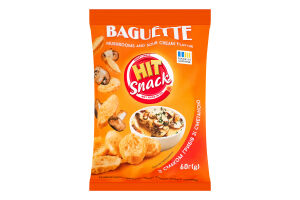 Сухарики хрусткі оригінальні зі смаком грибів зі сметаною Багет Hit snack м/у 60г