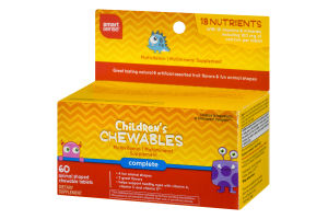 Smart Sense Children's Chewables Complete Multivitamin Animal Shaped Tablets - 60 CT