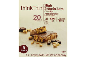 thinkThin High Protein Bars Chunky Peanut Butter - 5 CT