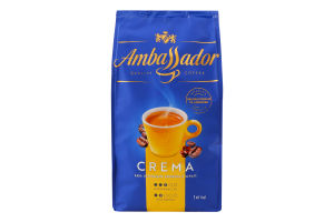 Кофе натуральный жареный в зернах Crema Ambassador м/у 1кг