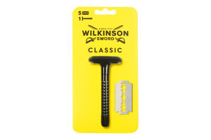 Бритва т-образная двухсторонняя + 5 сменных лезвий Classic Wilkinson Sword 1шт