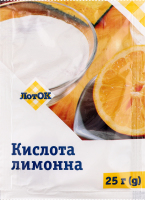 Кислота лимонная моногидрат пищевая ЛотОК м/у 25г
