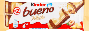 Вафли с молочно-ореховой начинкой покрытые белым шоколадом White Bueno Kinder м/у 39г