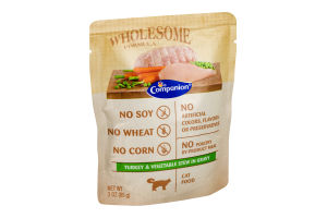 Companion Wholesome Formula Cat Food Turkey and Vegetable Stew in Gravy