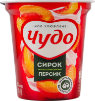 Творожок 5% взбитый с наполнителем фруктовым Персик Чудо ст 170г