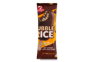 Мороженое 10% сливочное из какао в кондитерской глазури Bubble rice Lasunka м/у 90г