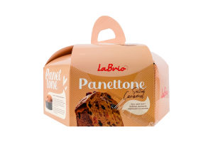 Панетоне карамельний з солоною карамеллю, родзинками та цукатами LaBrio к/у 0.65кг