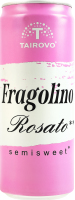 Напій винний 330мл 6-6.9% рожевий напівсолодкий слабоалкогольний газований Розато Фраголіно Tairovo з/б
