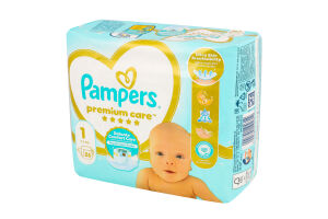 Подгузники 2-5кг 1 Premium care Pampers 26шт