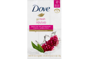 Dove Go Fresh Revive Beauty Bar Pomegranate & Lemon Verbana Scent - 6 CT