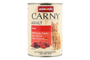 Корм д/котів з яловичиною 400г ж/б Карні