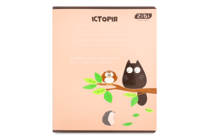 Зошит Crazy cat Історія клітинка вибірковий УФ-лак+конгревне тиснення 48аркушів ZiBi