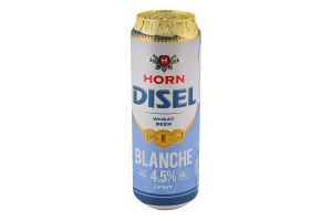 Пиво 568мл 4.5% світле нефільтроване пастеризоване ароматизоване Blanche Horn Disel з/б