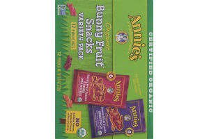 Annie's Homegrown Organic Bunny Fruit Snacks Variety Pack - 12 PK
