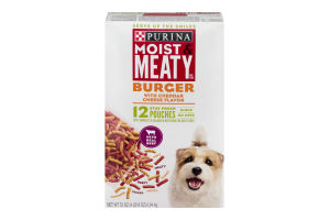 Purina Moist & Meaty Dog Food Burger With Cheddar Cheese Pouches - 12 CT