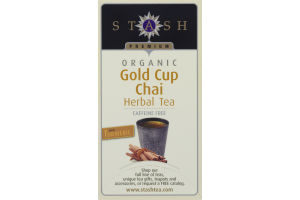 Stash Organic Gold Cup Chai Herbal Tea Caffeine Free with Turmeric Tea Bags - 18 CT