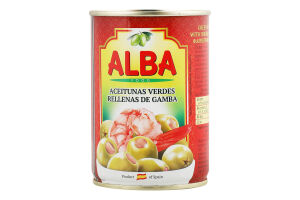 Оливки фаршировані креветками 300мл ж/б з ключем Alba Food