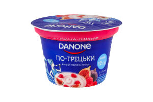 Йогурт 3.5% з наповнювачем Малина-інжир По-грецьки Danone ст 150г