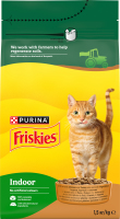 Корм сухий повнораціонний для дорослих котів з куркою, індичкою та овочами Indoor Friskies м/у 1.5кг